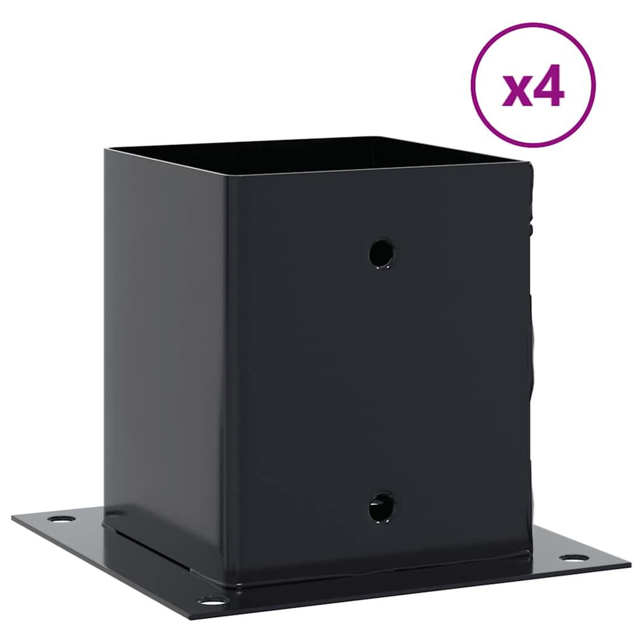 Voir la diapositive 2 : VIDAXL Bases de poteau carrees 4 pcs anthracite 101x101 mm