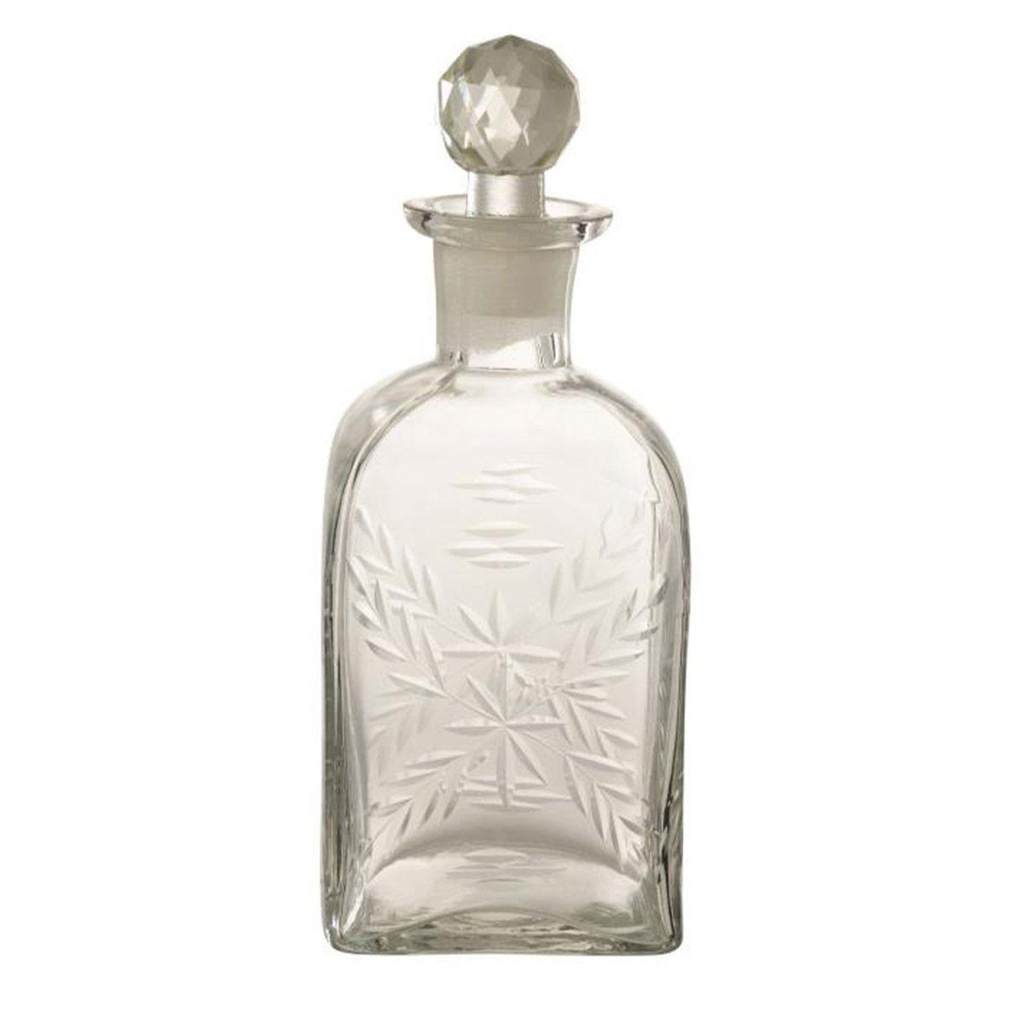 Voir la diapositive 1 : J-LINE Carafe design en verre  carrée  46cm transparent