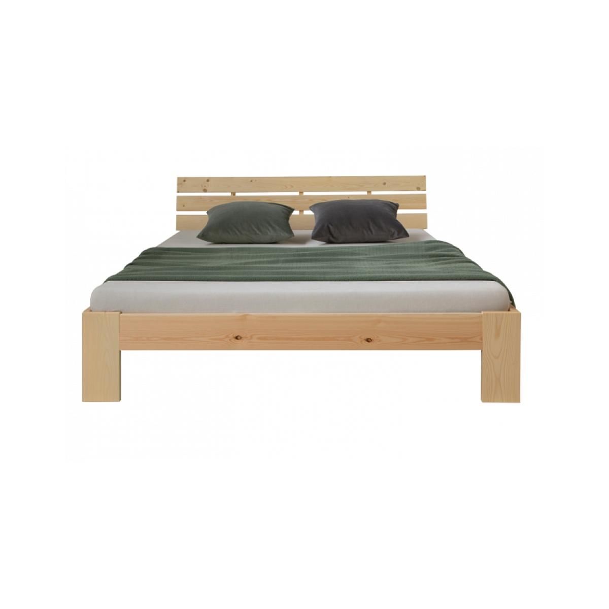 HomeStyle4U Lit double en bois futon 140x200 bois naturel