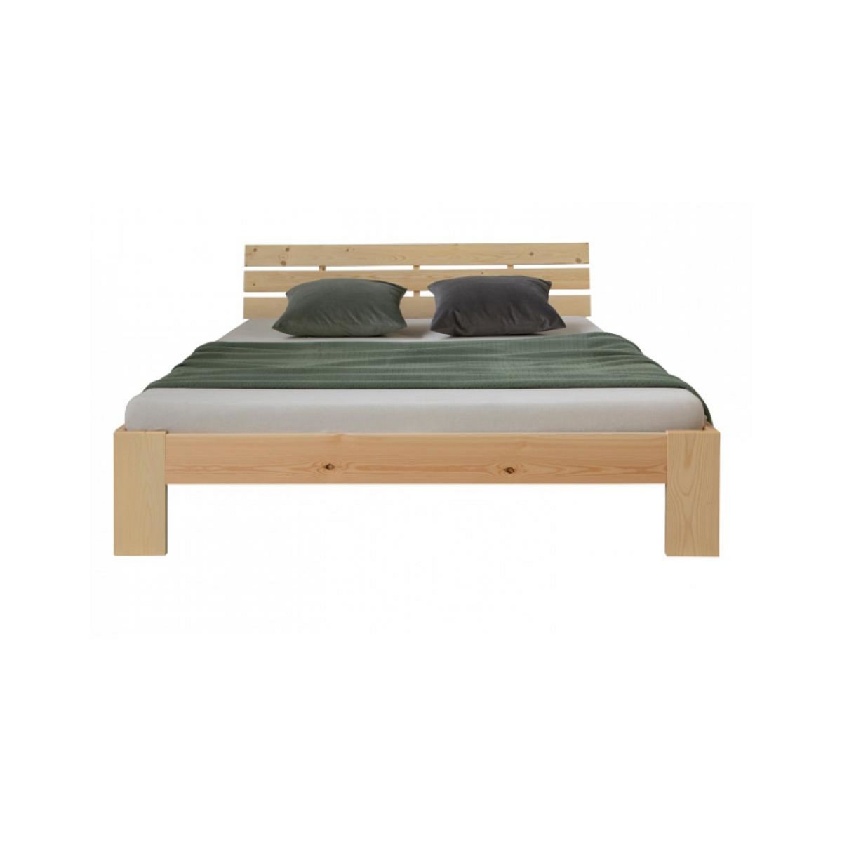 HomeStyle4U Lit double en bois futon 140x200 bois naturel