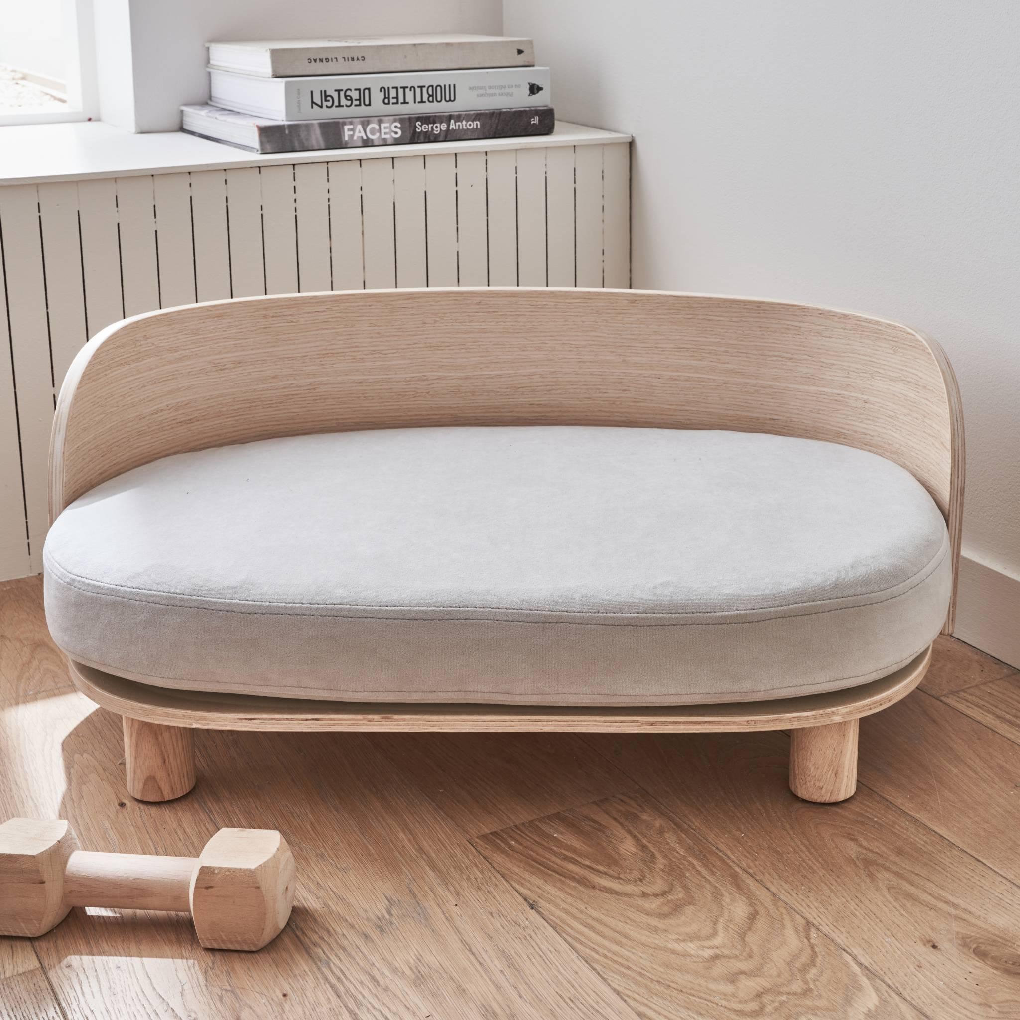Voir la diapositive 3 : SWEEEK Panier pour chien et chat, lit pour animaux de compagnie, en bois