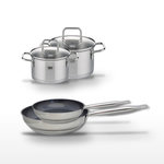 ELO Lot 2 Poêles 24/28cm Elo Profi Therm Platinum et 2 Faitouts 12/14cm Elo