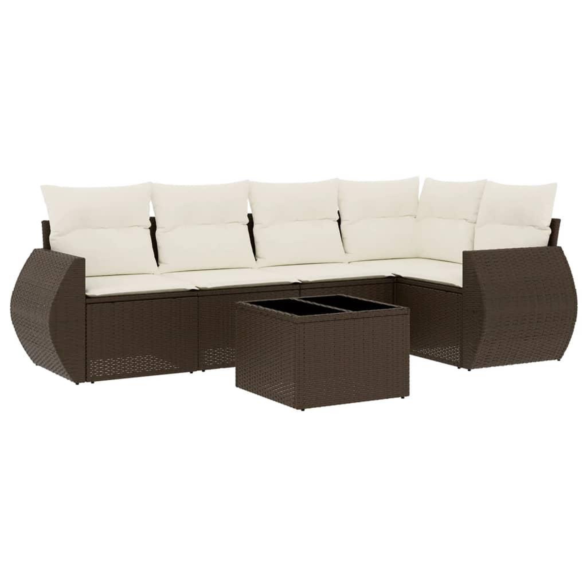 Voir la diapositive 2 : VIDAXL Salon de jardin avec coussins 6 pcs marron resine tressee