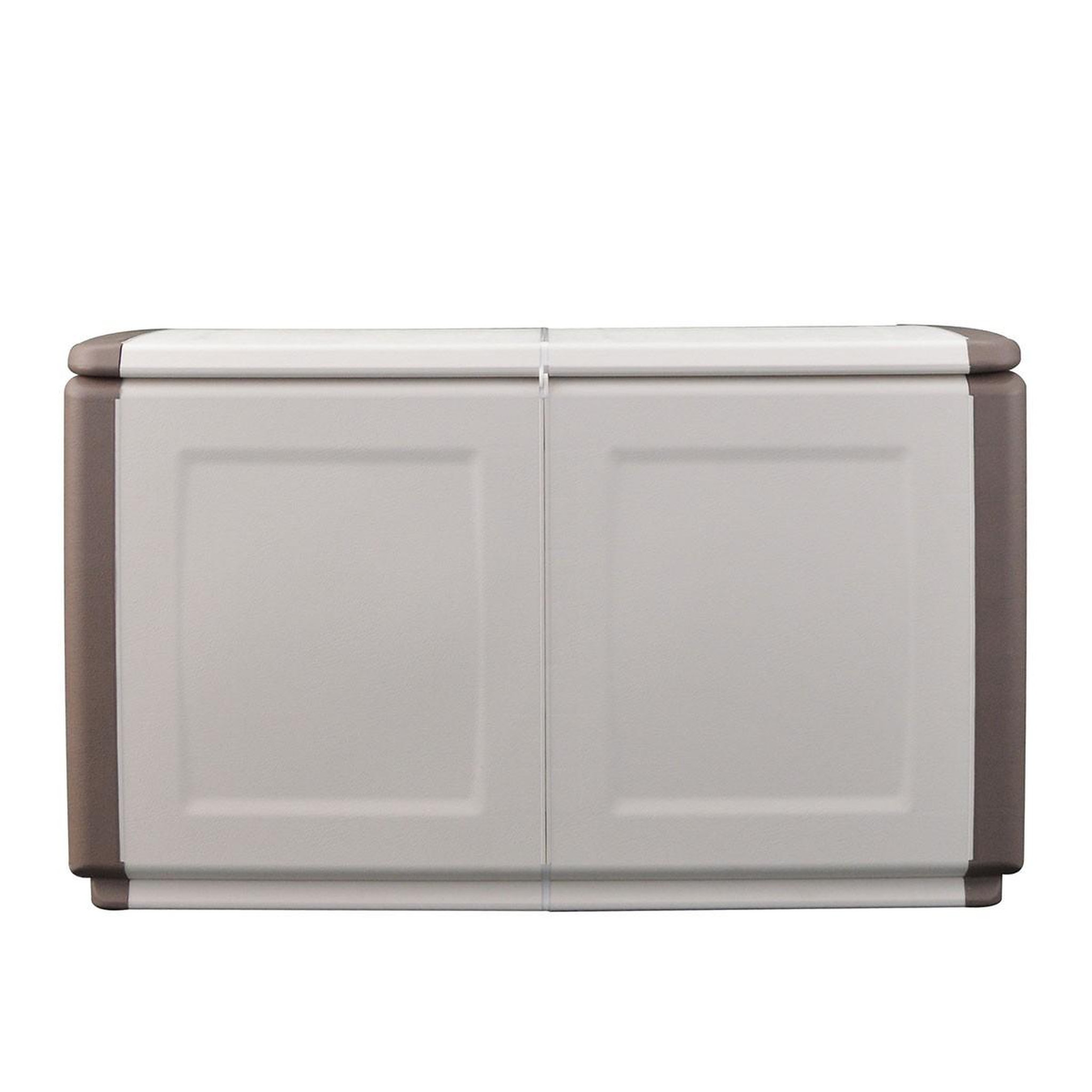 Voir la diapositive 6 : INTEC Coffre de Rangement Extérieur 230L Malle de Jardin Beige/Taupe 96 x 53 x H57cm Poignées de transport INTEC