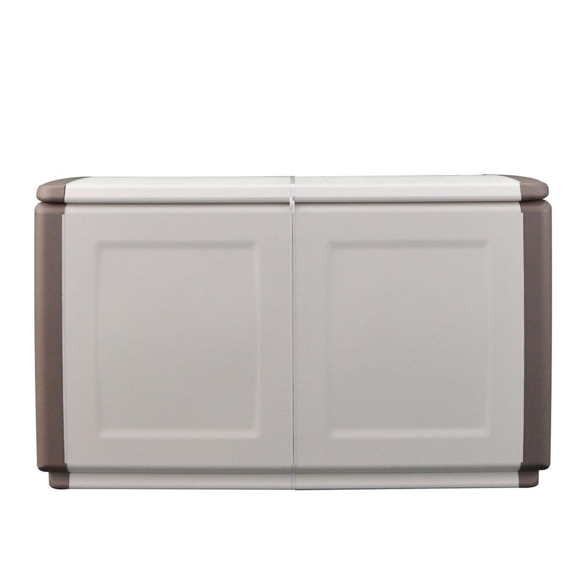 INTEC Coffre de Rangement Extérieur 230L Malle de Jardin Beige/Taupe 96 x 53 x H57cm Poignées de transport INTEC