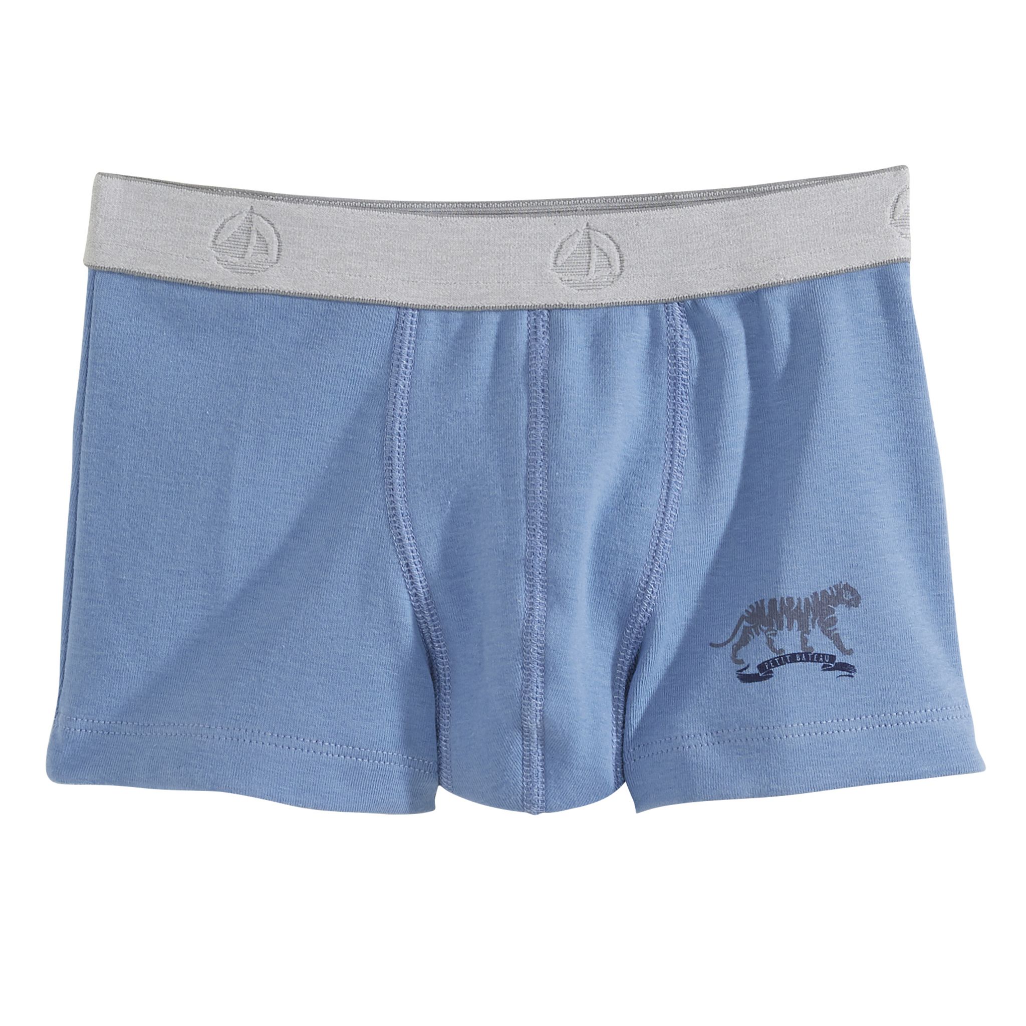 Petit Bateau Lot De 3 Boxers Garçon En Côte - Motif Fusées Et Rayures Confortables