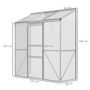 Voir la diapositive 3 : OUTSUNNY Serre adossée de jardin - 2 lucarnes, 2 portes coulissantes - 190 x 70 x 200 cm - alu polycarbonate transparent