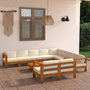 Voir la diapositive 1 : VIDAXL Salon de jardin 10 pieces avec coussins 100 x 60 cm Bois d'acacia
