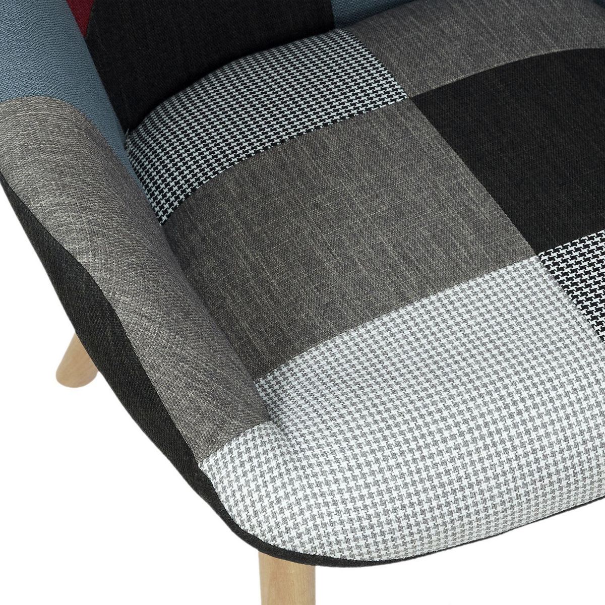 The Home Deco Factory Fauteuil design patchwork Milano - Gris
