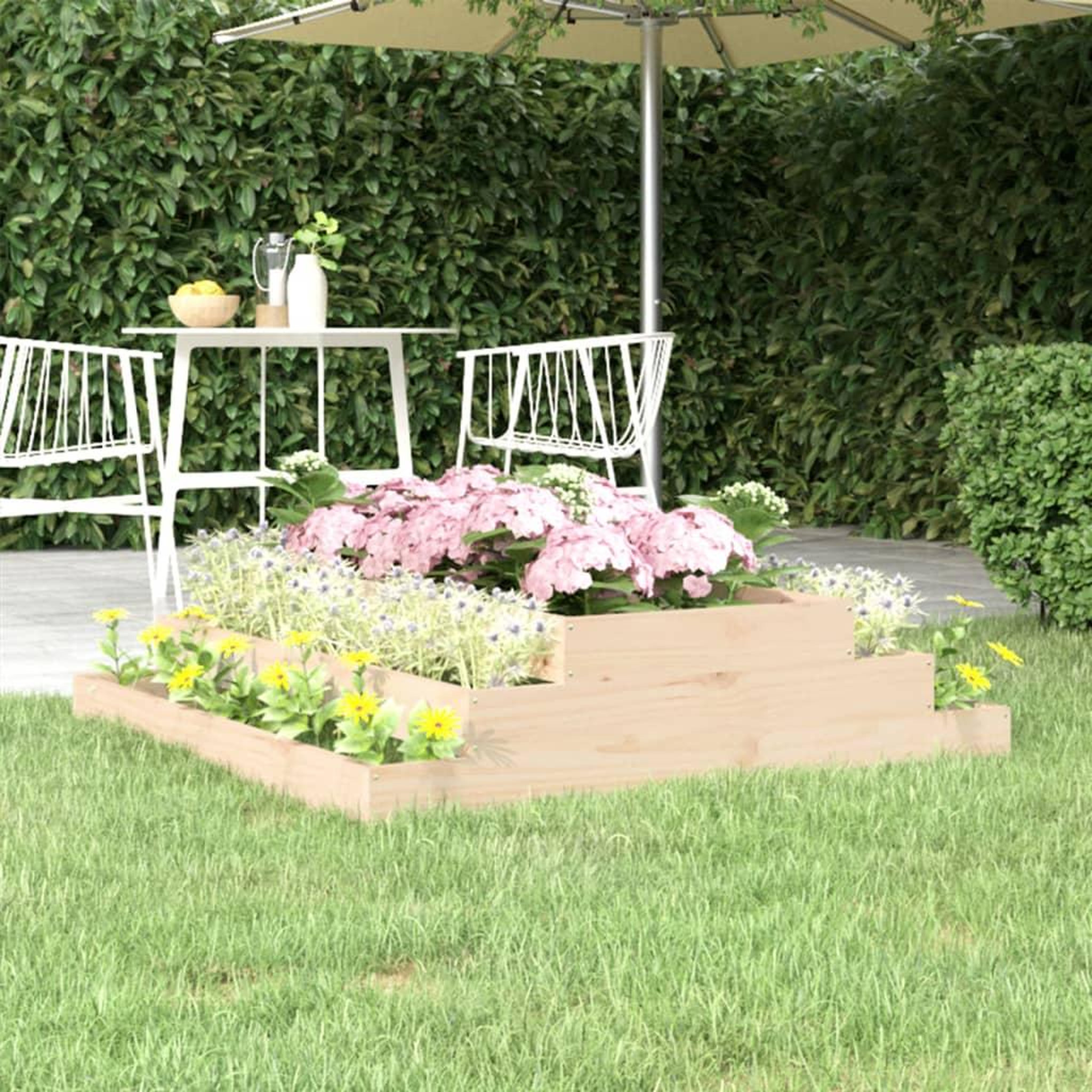 Voir la diapositive 1 : VIDAXL Jardiniere 110x110x27 cm Bois massif de pin