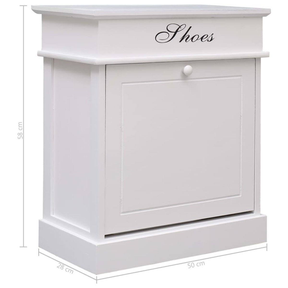VIDAXL Armoire a chaussures Blanc 50 x 28 x 58 cm Bois de Paulownia