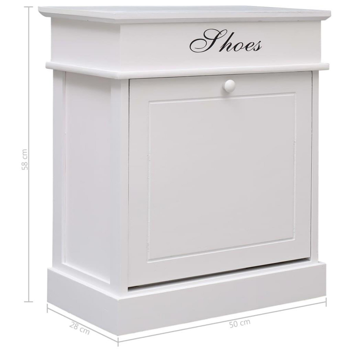 VIDAXL Armoire a chaussures Blanc 50 x 28 x 58 cm Bois de Paulownia