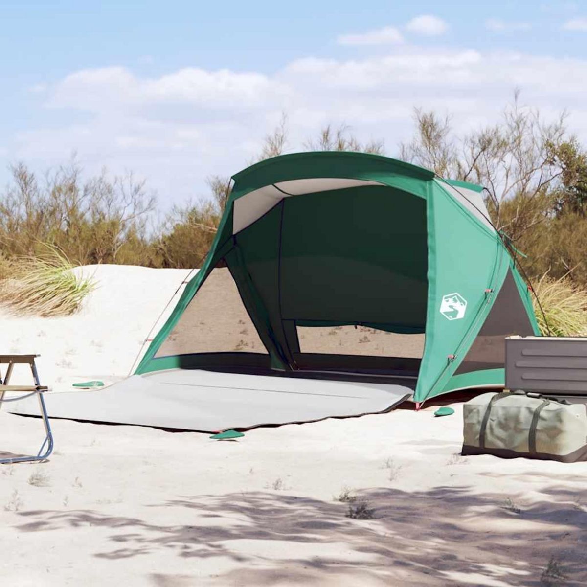 VIDAXL Tente de plage 2 personnes vert impermeable