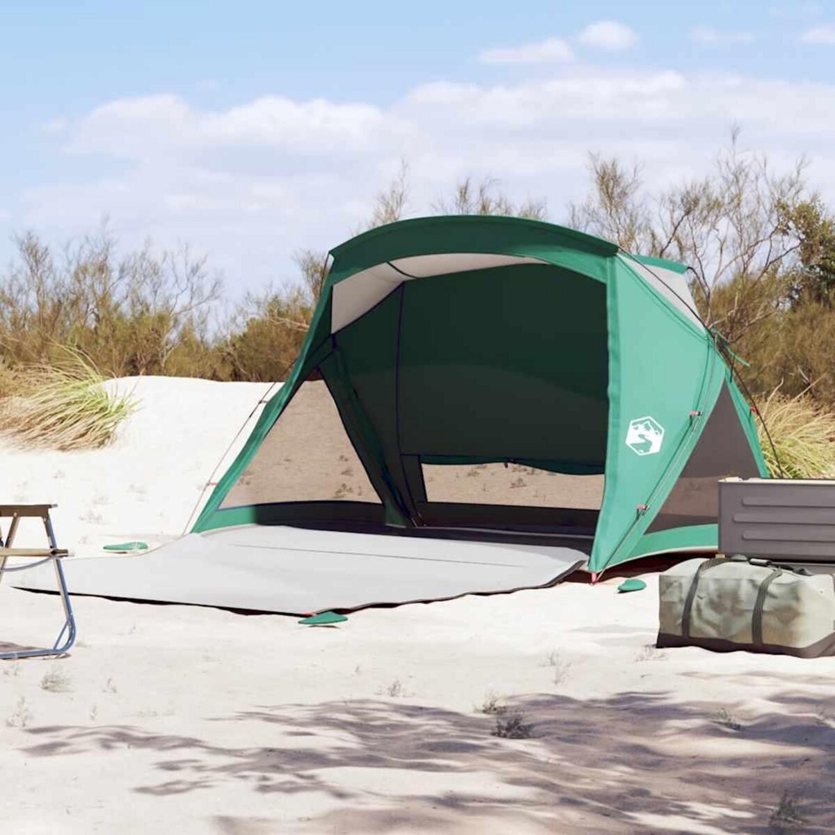 VIDAXL Tente de plage 2 personnes vert impermeable