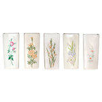 CENTRALE BRICO Saturateur plat céramique motif fleur, 310 ml