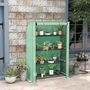 Voir la diapositive 4 : OUTSUNNY Mini serre de jardin serre de balcon serre à 4 étages avec châssis en acier & bâche en PE renforcée, intérieur et extérieur portable porte enroulable, 120 x 50 x 170 cm, vert