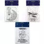  5 Tampons transparents Le Petit Prince et la Lune + son Avion + Fleur