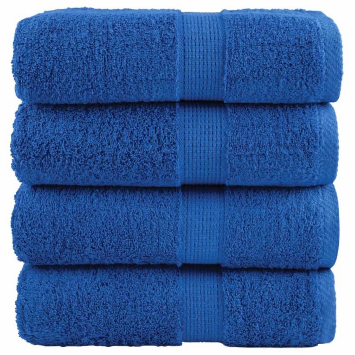 VIDAXL Serviettes de visage de qualité supérieure SOLUND 4 pcs bleu
