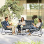 Voir la diapositive 2 : OUTSUNNY Salon de jardin 4 places 4 pièces grand confort