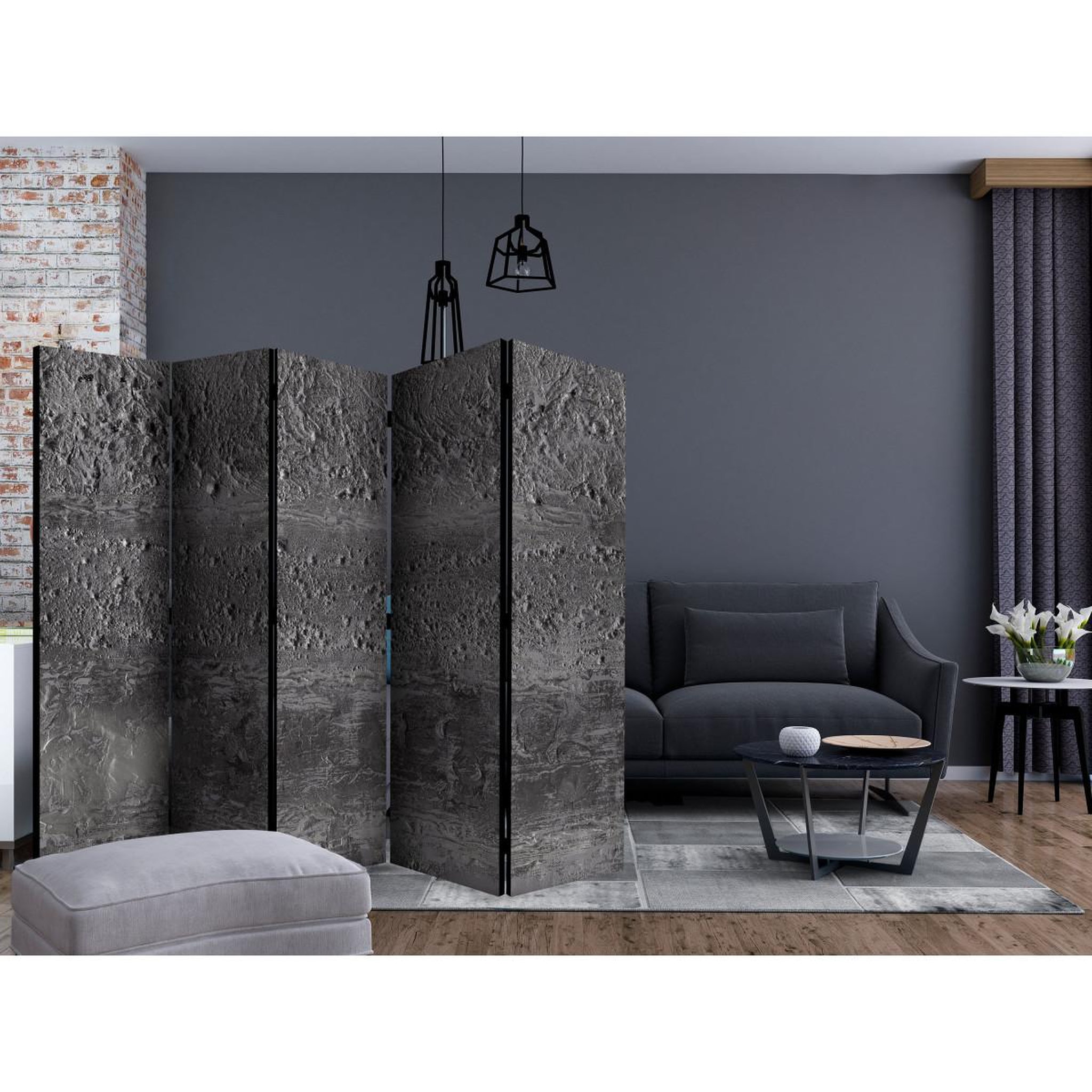 Voir la diapositive 2 : Paris Prix Paravent 5 volets  grey storm  172x225cm