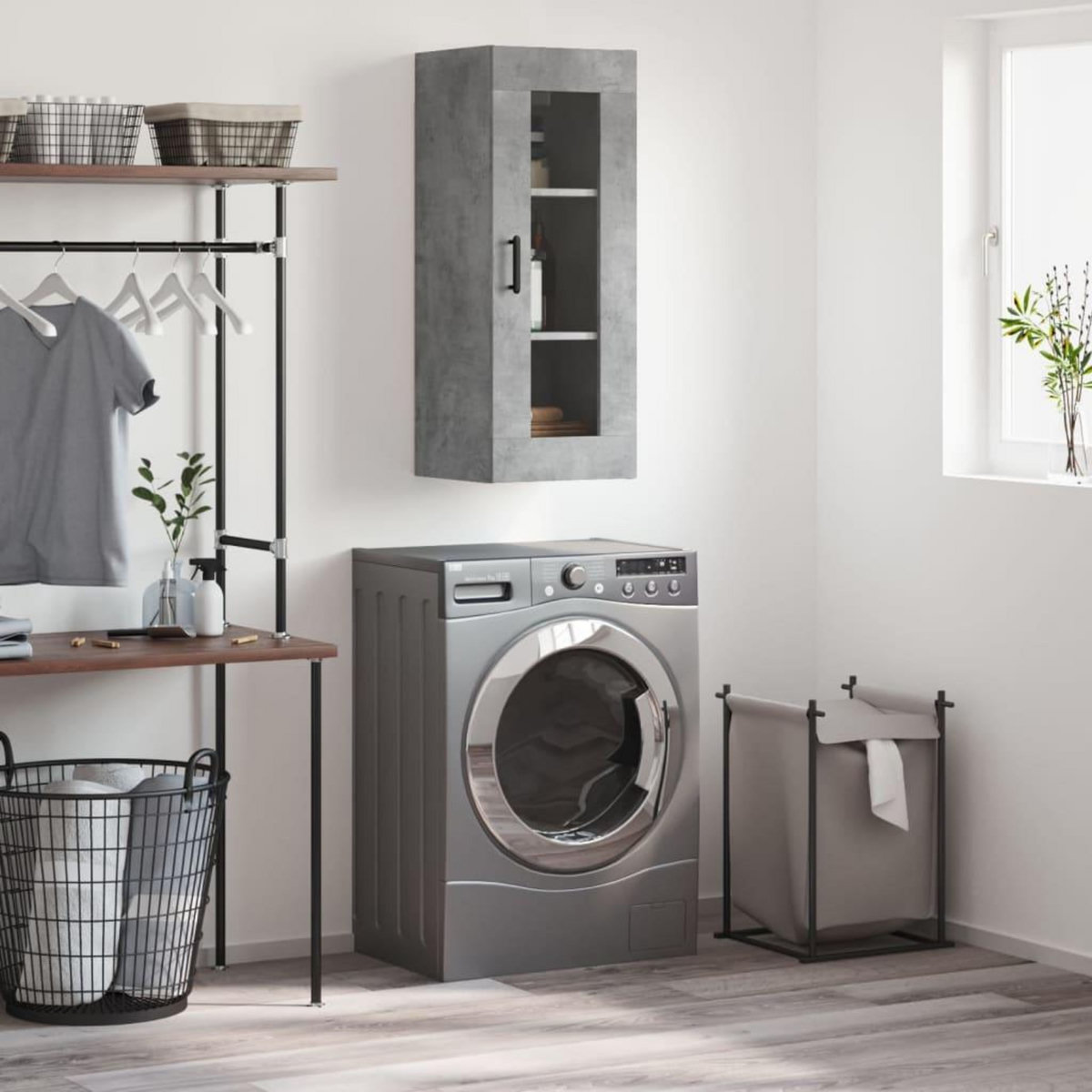 VIDAXL Armoire murale gris beton 34,5x34x90 cm