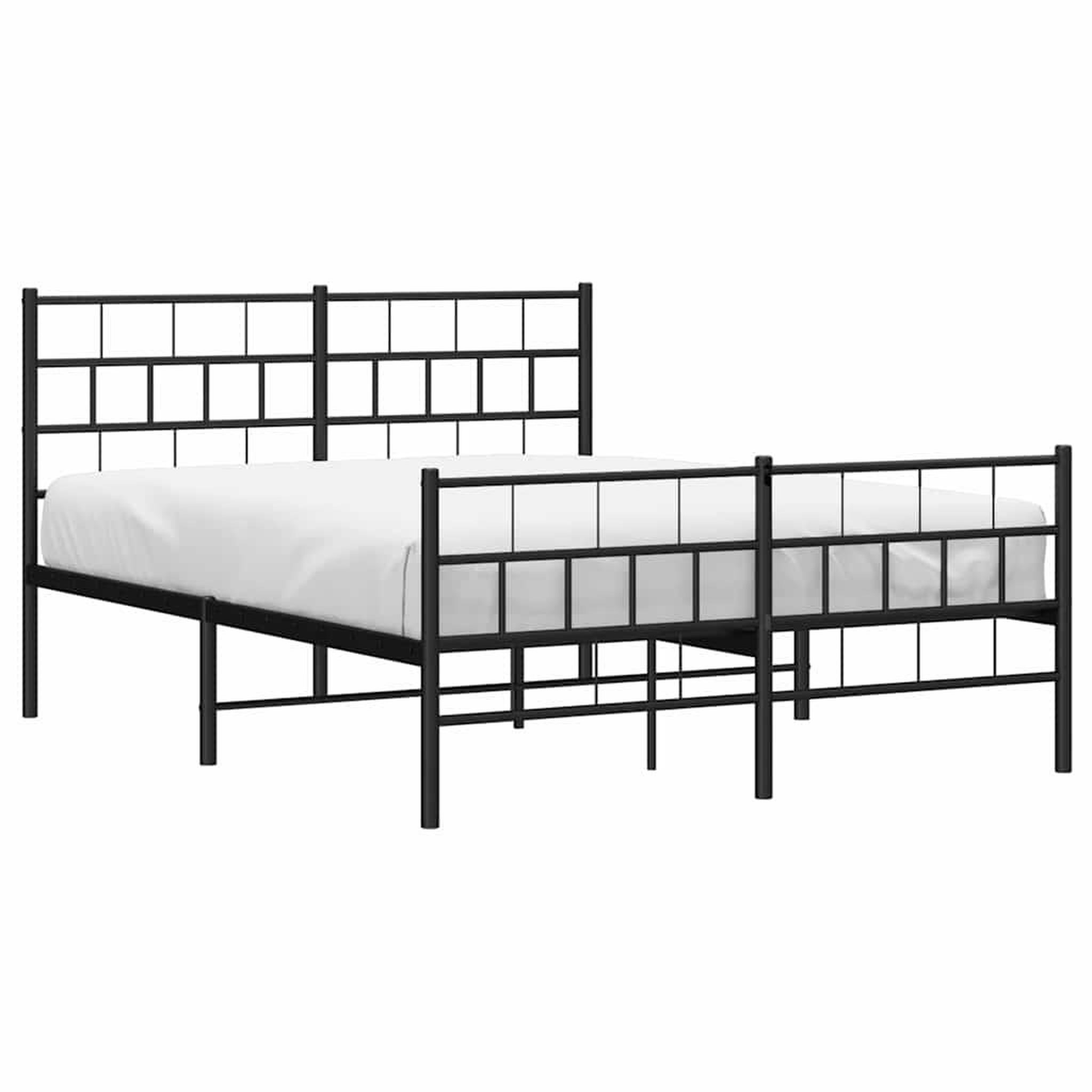 Voir la diapositive 3 : VIDAXL Cadre de lit metal sans matelas avec pied de lit noir 135x190cm