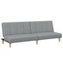 Voir la diapositive 4 : VIDAXL Canape-lit a 2 places avec repose-pied gris clair tissu