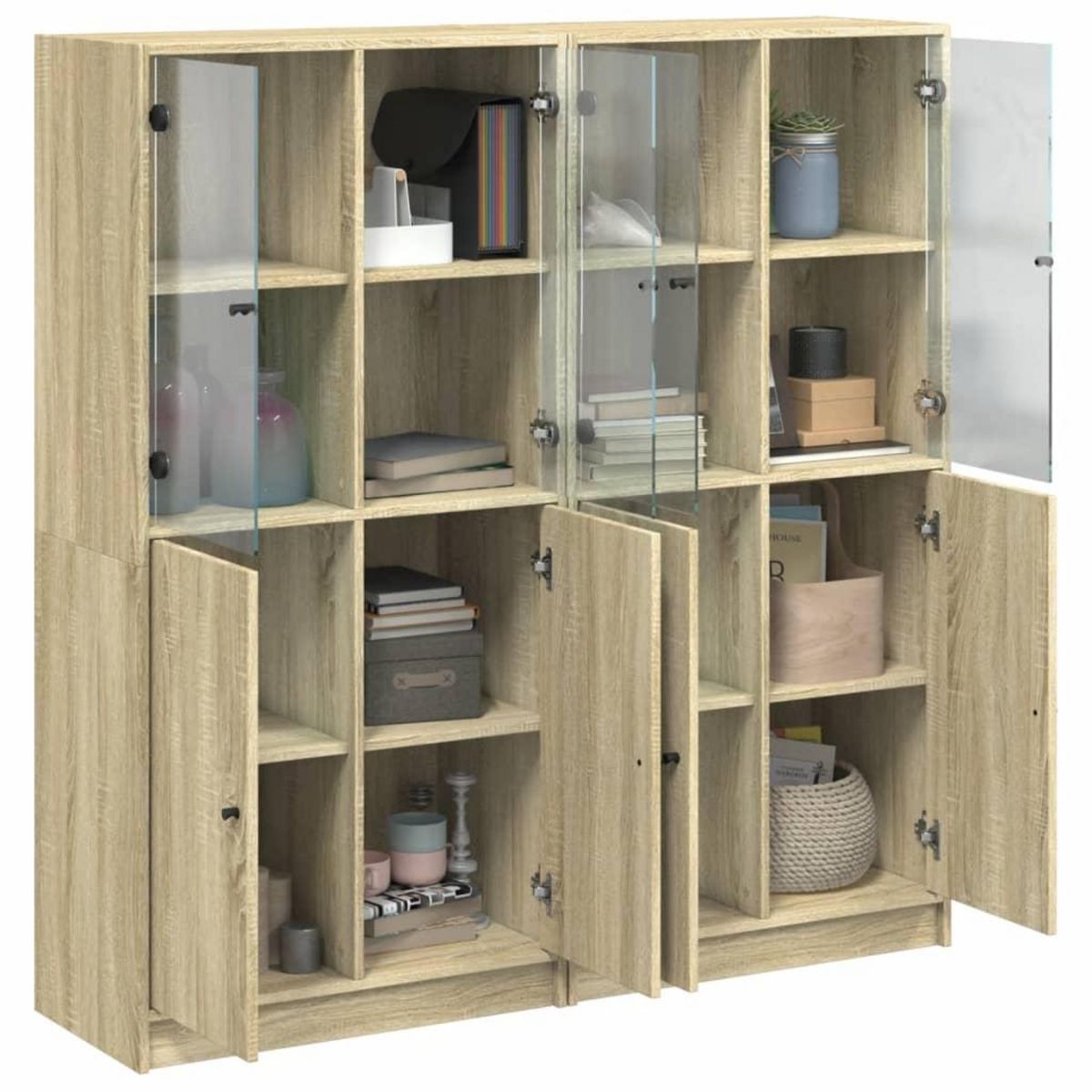 VIDAXL Bibliotheque avec portes chene sonoma 136x37x142 cm
