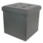 Paris Prix Pouf & Coffre de Rangement  Home Factory  38cm Gris