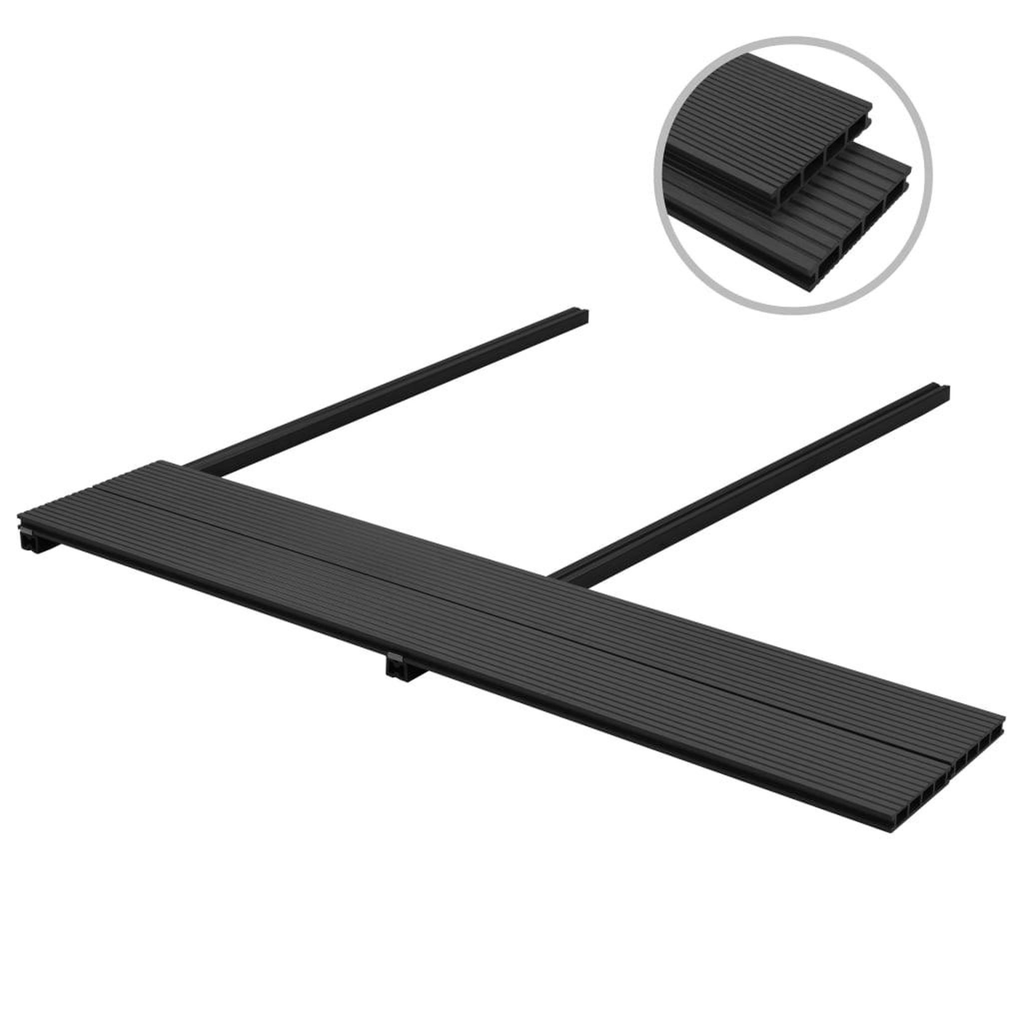 Voir la diapositive 2 : VIDAXL Panneaux de terrasse WPC avec accessoires 30 m^2 4 m Anthracite