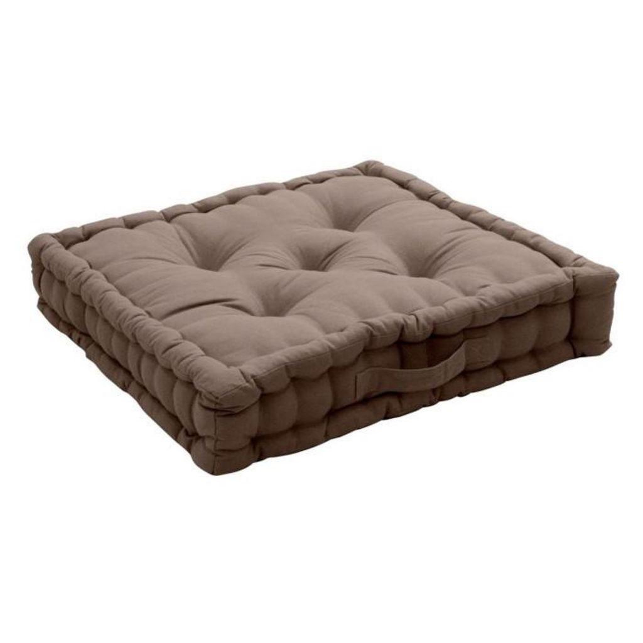 Voir la diapositive 1 : Eden Coussin de sol uni en coton panama