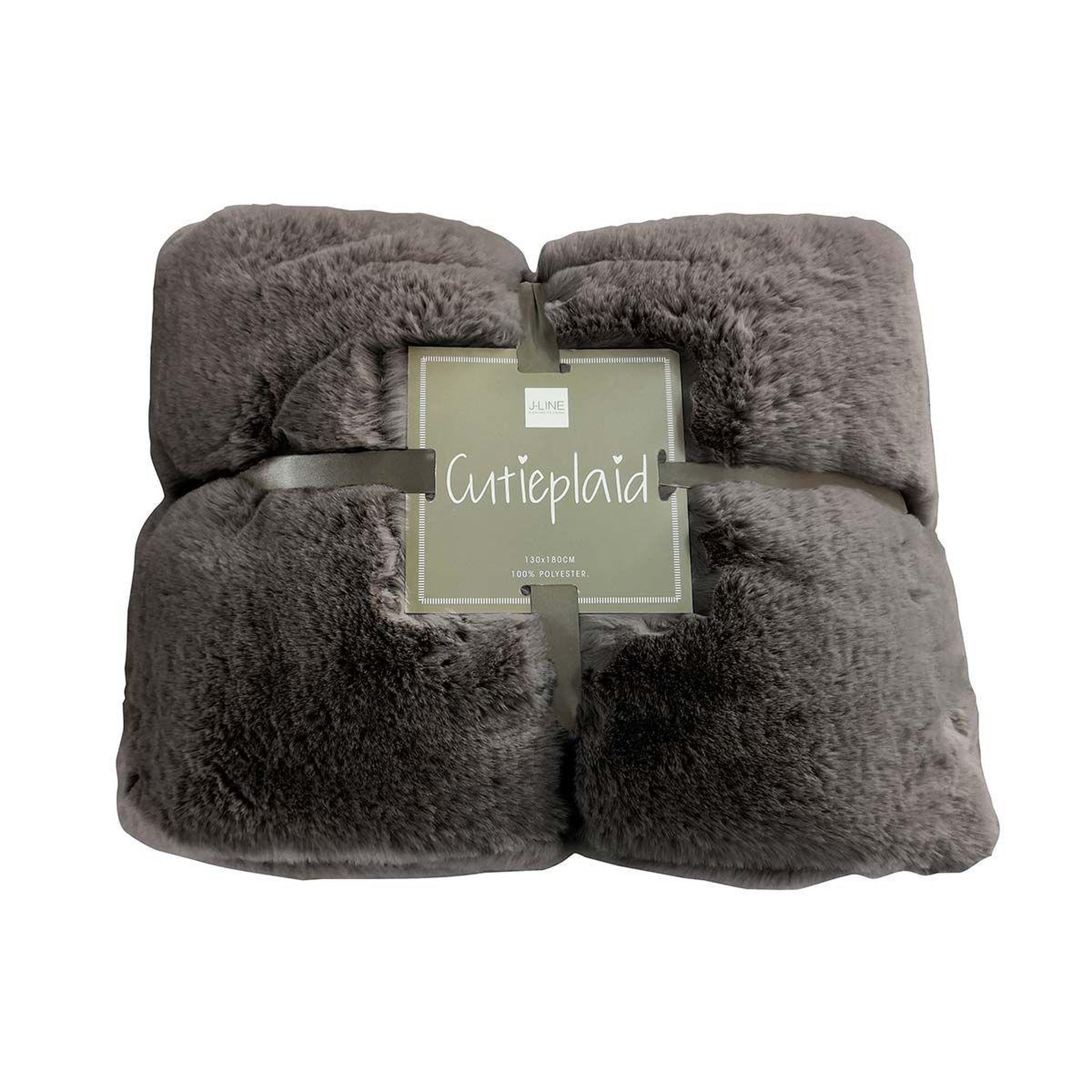 Voir la diapositive 5 : J-LINE Plaid imitation fourrure  cutie  130x180cm gris foncé