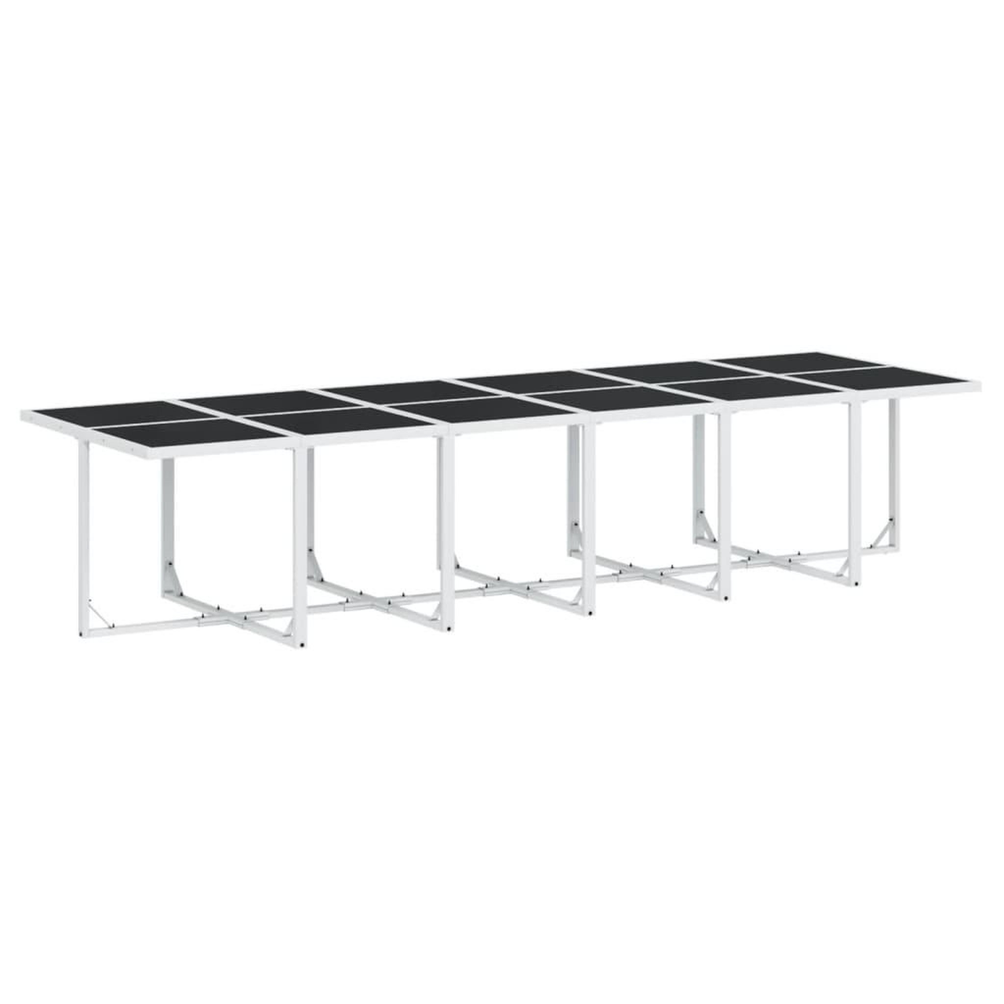 Voir la diapositive 3 : VIDAXL Ensemble a manger de jardin avec coussins 13pcs blanc textilene
