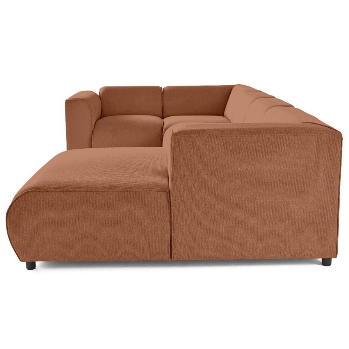 LISA DESIGN Suaro - canapé modulable panoramique d'angle gauche 7 places en tissu texturé