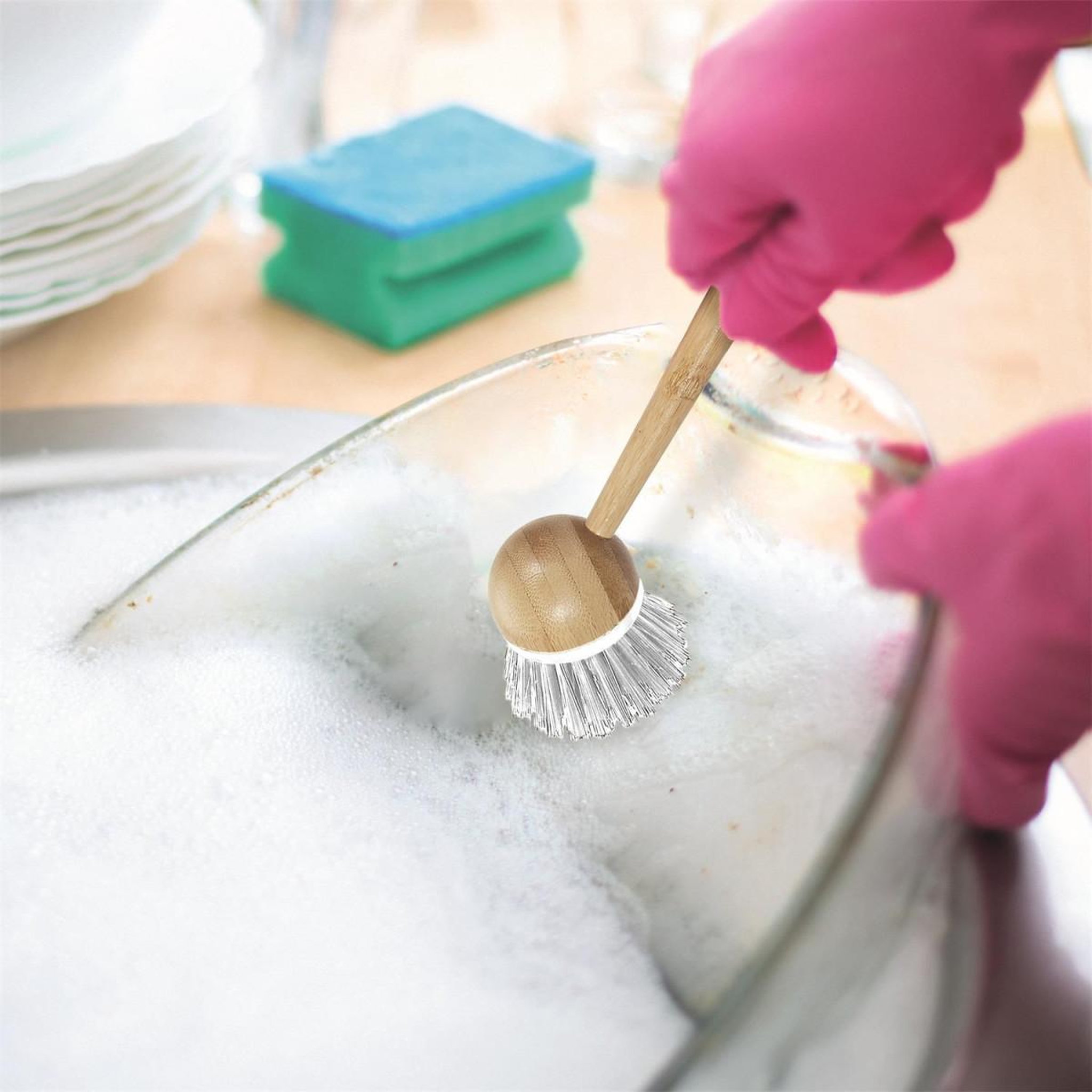 Voir la diapositive 3 : Je cherche une idee Brosse à vaisselle  bambou  23cm naturel