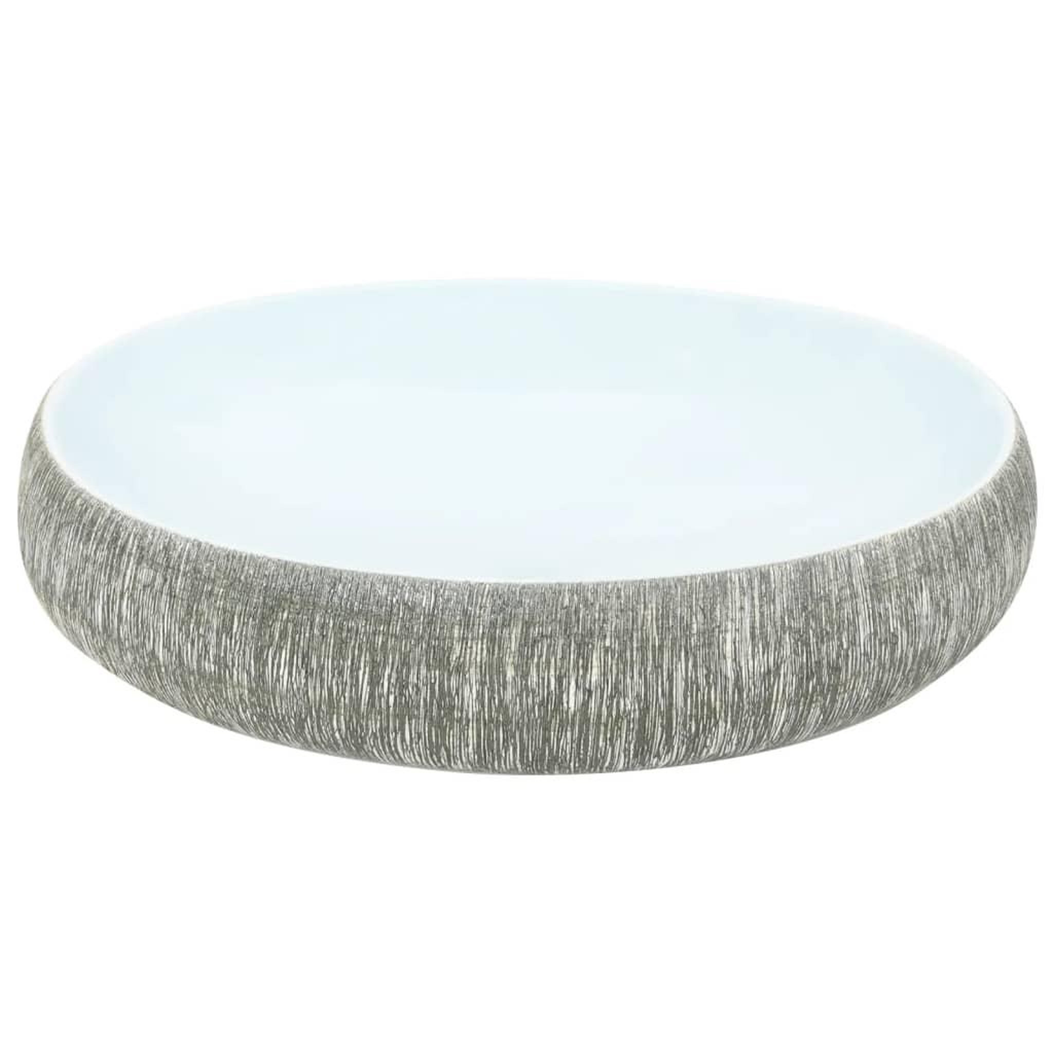 Voir la diapositive 4 : VIDAXL Vasque a poser gris et bleu ovale 59x40x15 cm ceramique