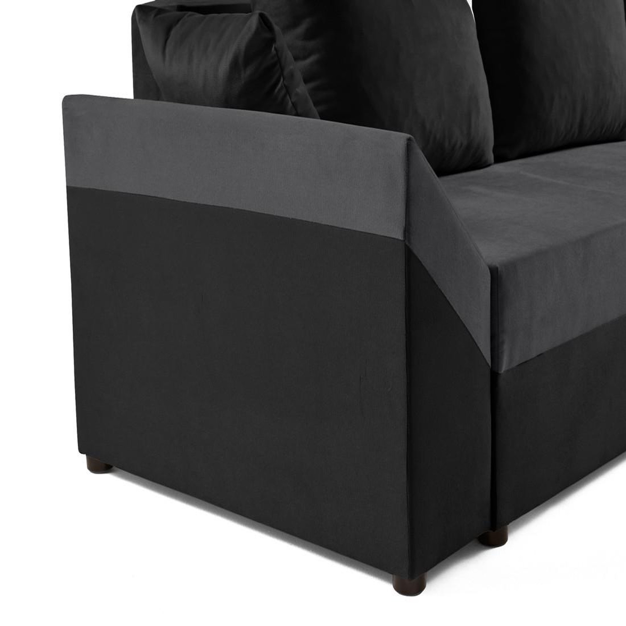Voir la diapositive 5 : BEST MOBILIER Mike - canapé d'angle réversible - 4 places - convertible avec coffre - en velours