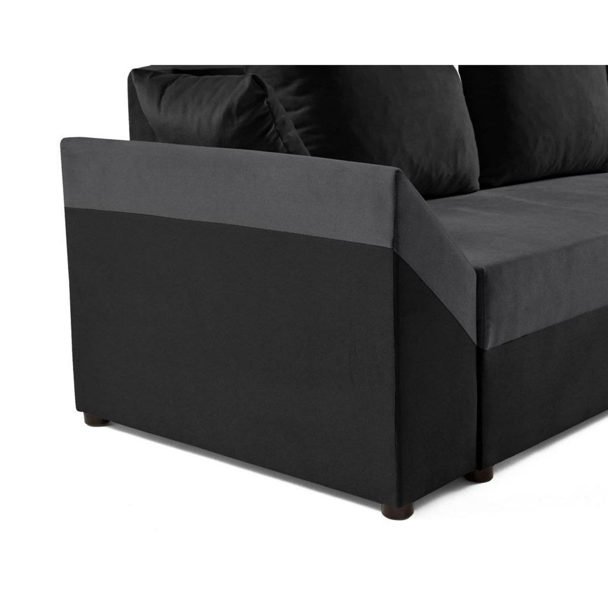 BEST MOBILIER Mike - canapé d'angle réversible - 4 places - convertible avec coffre - en velours