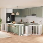 VIDAXL Barriere pour chien porte pliable 10 panneaux bois de peuplier