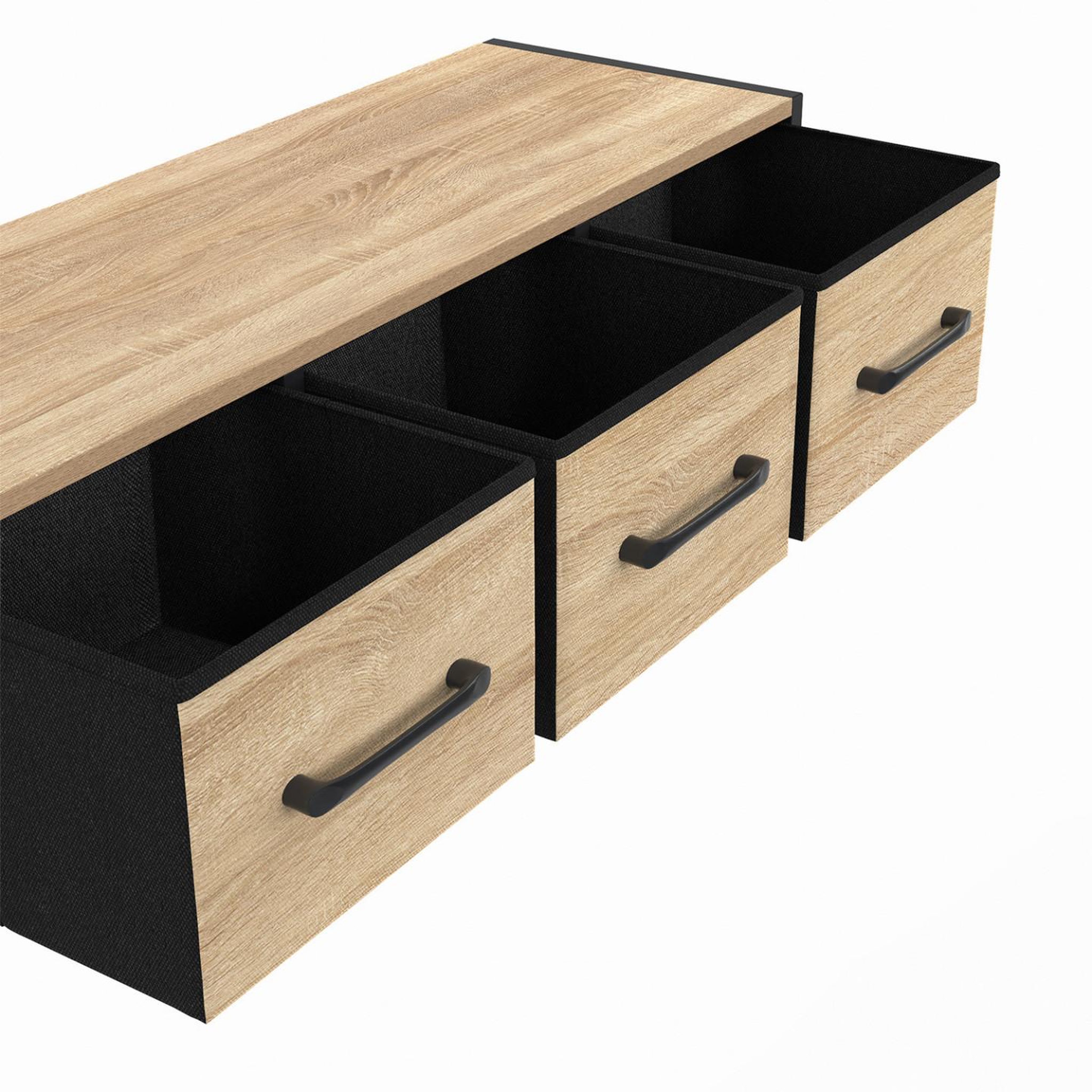 Voir la diapositive 6 : ID MARKET Étagère murale console d'entrée utah 3 tiroirs design industriel