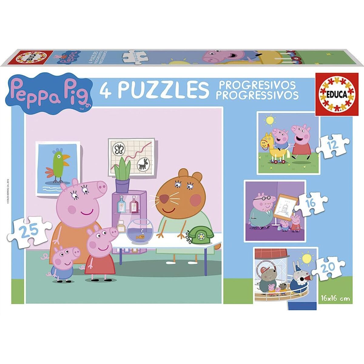 EDUCA Puzzle progressif Peppa Pig - 12 16 20 25 pcs