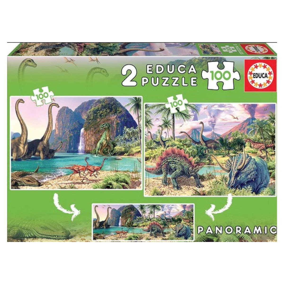 EDUCA 2 X 100 pcs le monde des dinosaures
