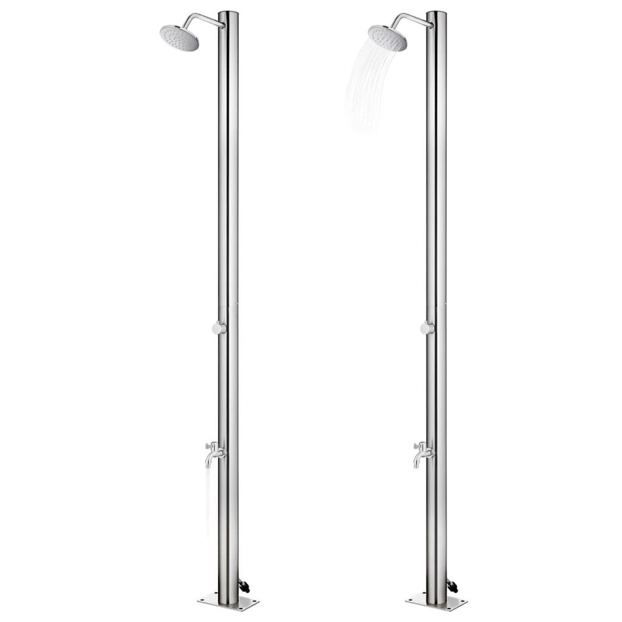Voir la diapositive 2 : VIDAXL Douche de jardin avec base marron 220 cm Acier inoxydable