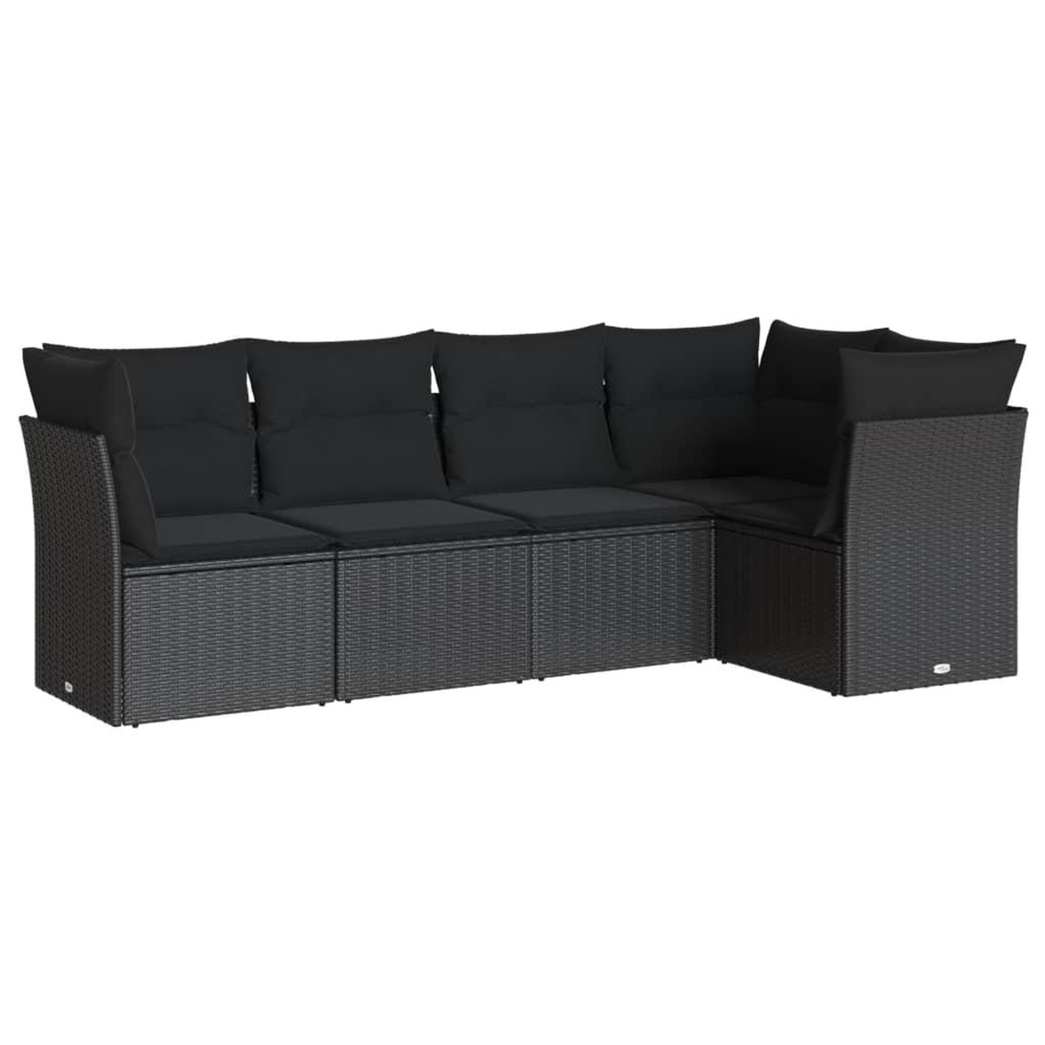 Voir la diapositive 2 : VIDAXL Salon de jardin 5 pcs avec coussins noir resine tressee