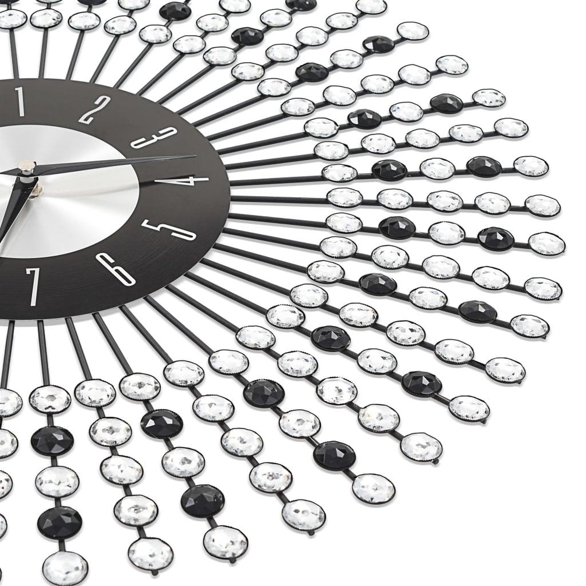 Voir la diapositive 5 : VIDAXL Horloge murale Metal 43 cm Noir