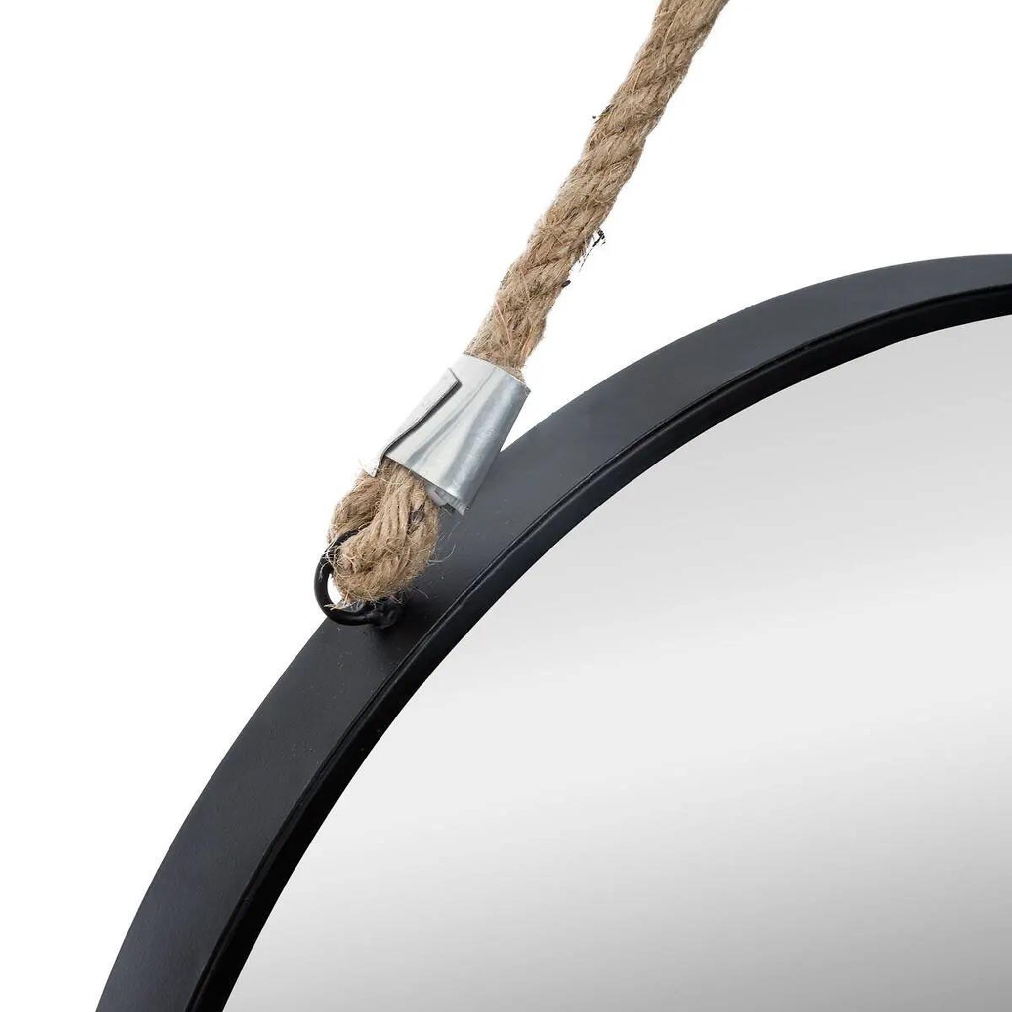 Voir la diapositive 2 : ATMOSPHERA Miroir à suspendre en métal  rond  37cm noir
