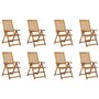 Voir la diapositive 2 : VIDAXL Chaises pliables de jardin avec coussins lot de 8 Bois d'acacia