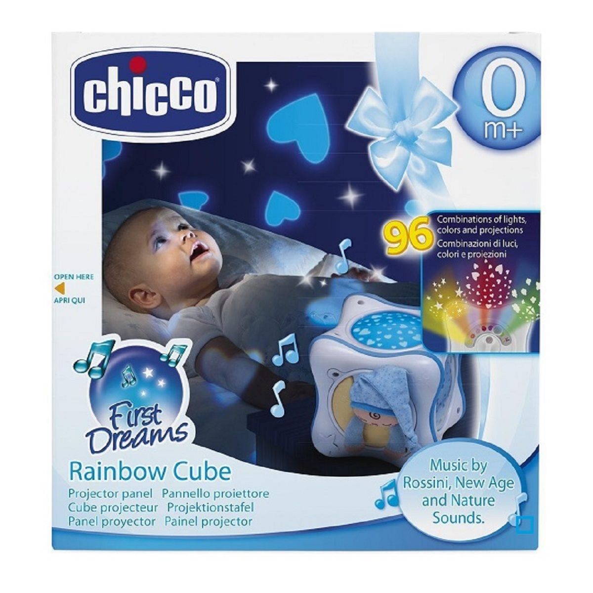 CHICCO Cube projecteur arc-en-ciel First dreams bleu