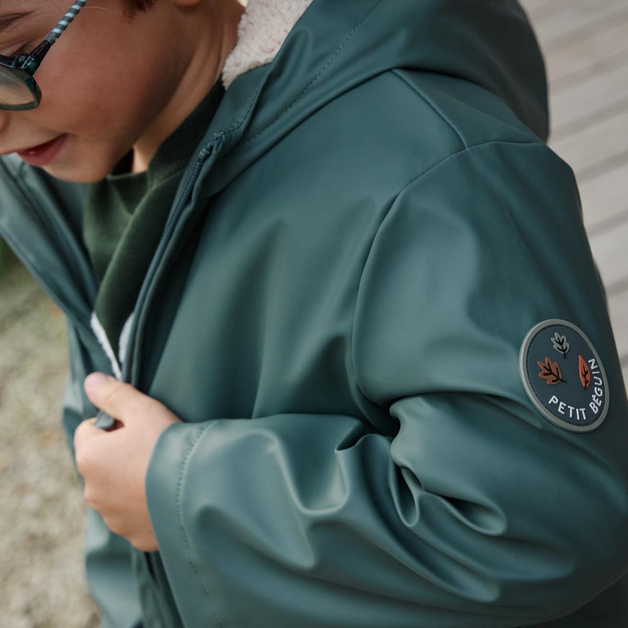 Voir la diapositive 5 : PETIT BEGUIN Manteau enfant imperméable doublé sherpa avec capuche Malo