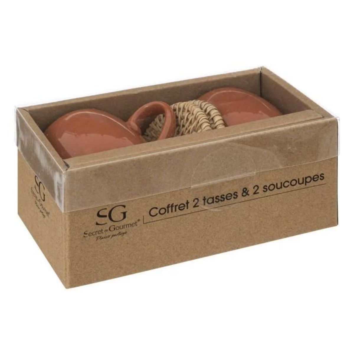 SECRET DE GOURMET Lot de 2 Tasses à Café  Alicante  10cl Terracotta